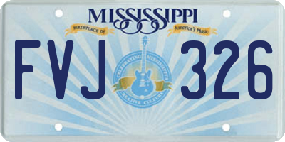 MS license plate FVJ326