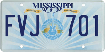 MS license plate FVJ701