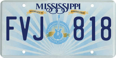 MS license plate FVJ818