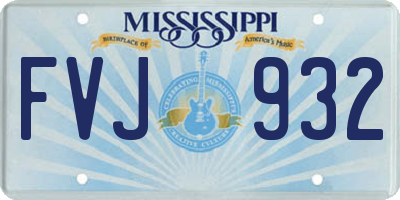 MS license plate FVJ932