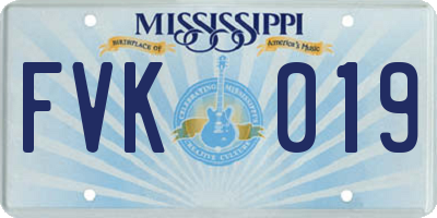 MS license plate FVK019