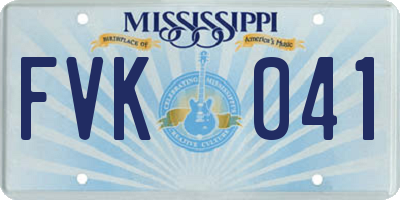 MS license plate FVK041