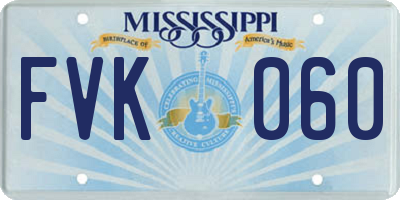 MS license plate FVK060