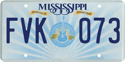 MS license plate FVK073