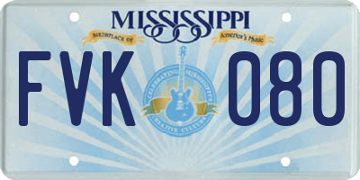 MS license plate FVK080