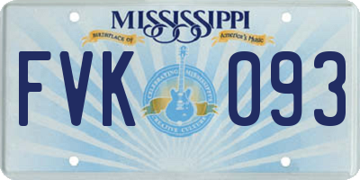 MS license plate FVK093