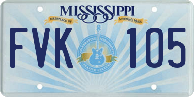 MS license plate FVK105