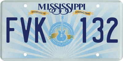 MS license plate FVK132