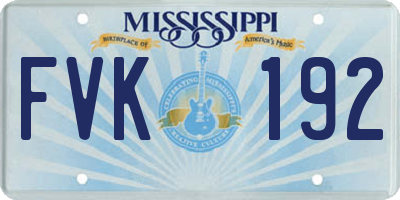 MS license plate FVK192