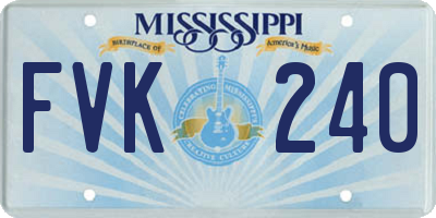 MS license plate FVK240