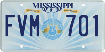 MS license plate FVM701