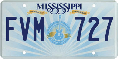MS license plate FVM727