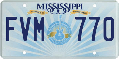 MS license plate FVM770