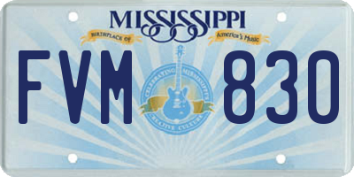 MS license plate FVM830