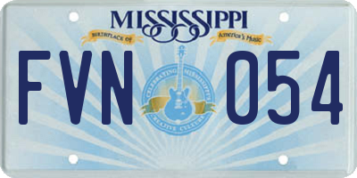 MS license plate FVN054