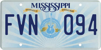 MS license plate FVN094
