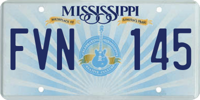 MS license plate FVN145