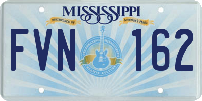 MS license plate FVN162