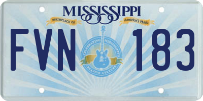 MS license plate FVN183