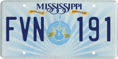 MS license plate FVN191