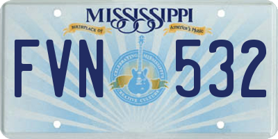 MS license plate FVN532