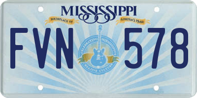 MS license plate FVN578
