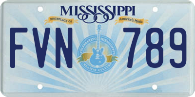 MS license plate FVN789