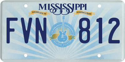 MS license plate FVN812