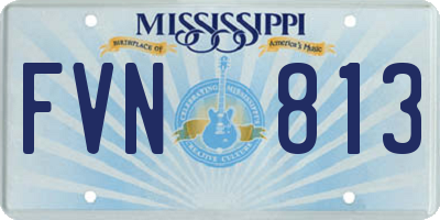 MS license plate FVN813