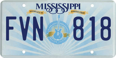 MS license plate FVN818