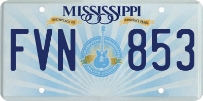 MS license plate FVN853