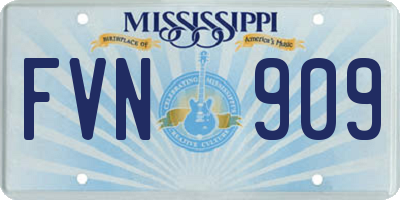 MS license plate FVN909