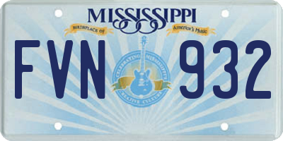 MS license plate FVN932