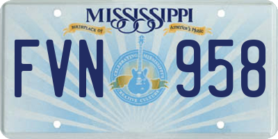 MS license plate FVN958
