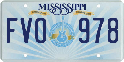 MS license plate FVO978