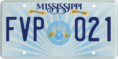 MS license plate FVP021