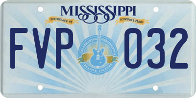 MS license plate FVP032
