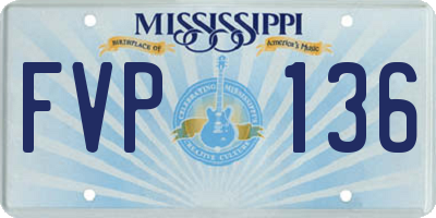 MS license plate FVP136