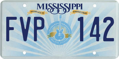 MS license plate FVP142