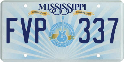 MS license plate FVP337