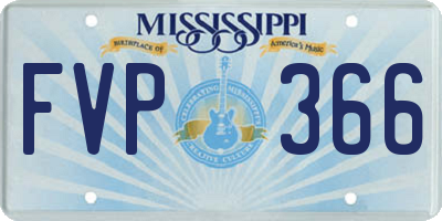 MS license plate FVP366