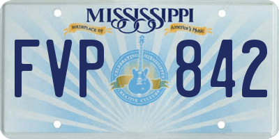 MS license plate FVP842