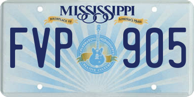 MS license plate FVP905