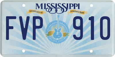 MS license plate FVP910