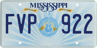 MS license plate FVP922