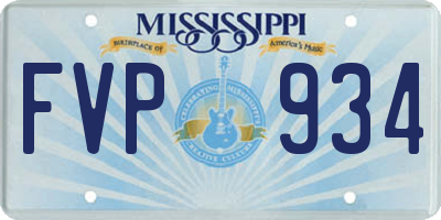 MS license plate FVP934