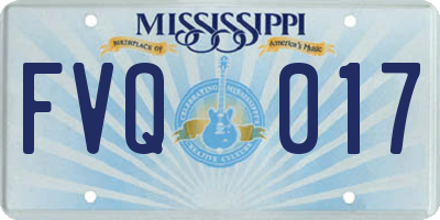 MS license plate FVQ017