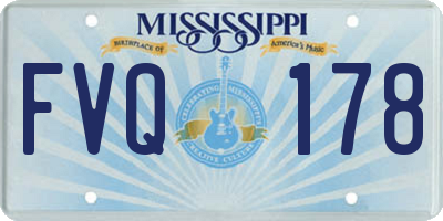 MS license plate FVQ178