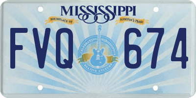 MS license plate FVQ674