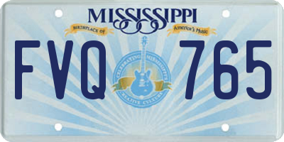 MS license plate FVQ765